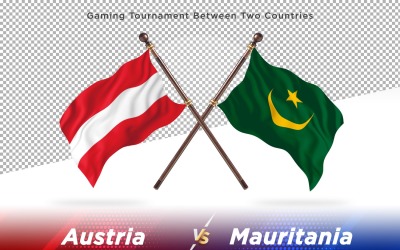 Österrike kontra Mauretanien Två flaggor