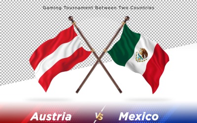 Österrike kontra Mexiko två flaggor