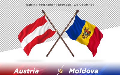 Österrike kontra Moldavien Två flaggor