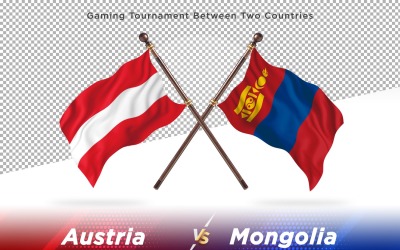 Österrike kontra Mongoliet Två flaggor