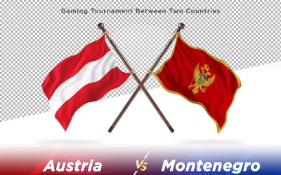 Österrike kontra Montenegro Två flaggor