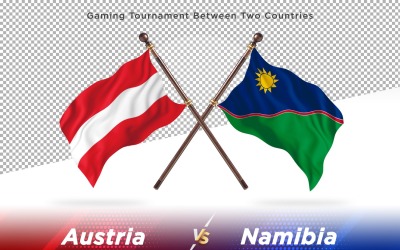 Österrike kontra Namibia Två flaggor