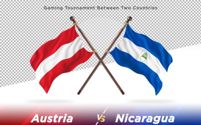 Österrike kontra Nicaragua Två flaggor