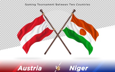 Österrike kontra Niger två flaggor
