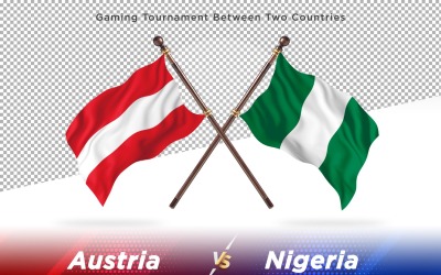 Österrike kontra Nigeria två flaggor