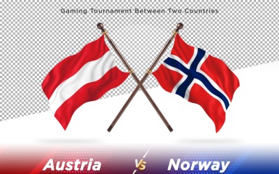 Österrike kontra Norge två flaggor