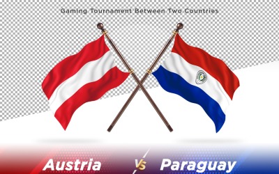 Österrike kontra Paraguay Två flaggor