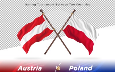 Österrike kontra Polen Två flaggor