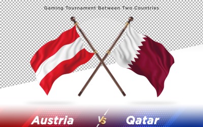 Österrike kontra Qatar två flaggor