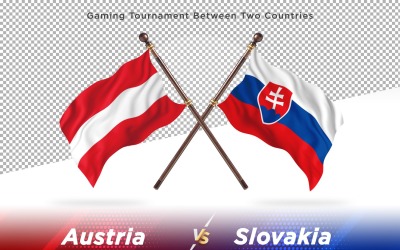 Österrike kontra Slovakien Två flaggor