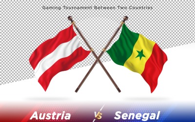 Österrike mot Senegal Två flaggor