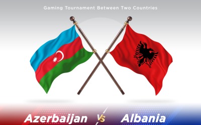 Azerbaijão contra duas bandeiras da Albânia