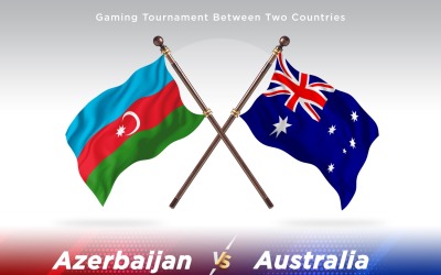 Azerbajdzjan kontra Australien två flaggor