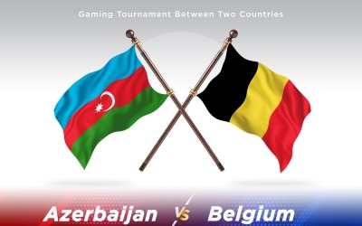 Azerbajdzjan kontra Belgien två flaggor