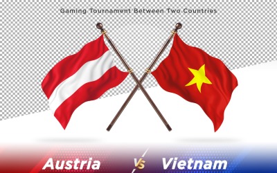 Österreich gegen Vietnam zwei Flaggen
