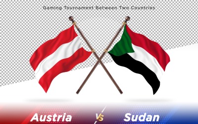 Österrike kontra Sudan två flaggor