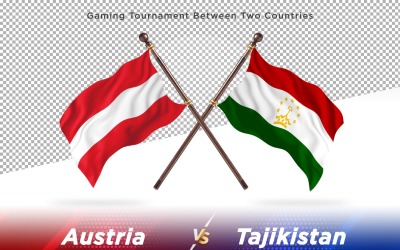 Österrike kontra Tadzjikistan två flaggor