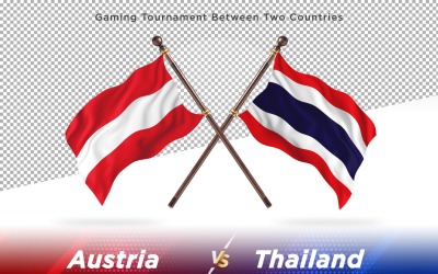Österrike kontra Thailand Två flaggor