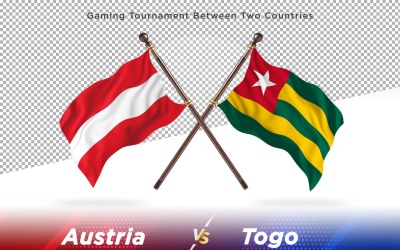 Österrike kontra Togo två flaggor