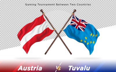 Österrike kontra Tuvalu två flaggor