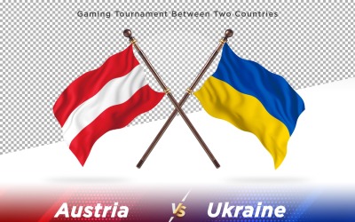 Österrike kontra Ukraina Två flaggor