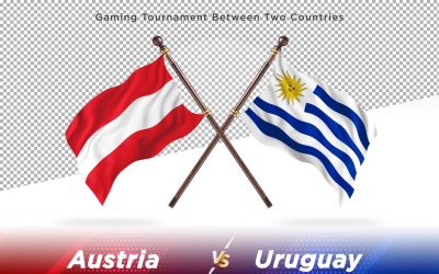 Österrike kontra Uruguay två flaggor