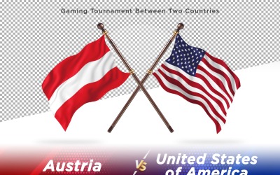 Österrike kontra USA två flaggor