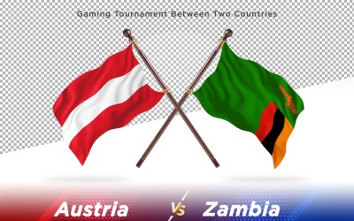 Österrike kontra Zambia två flaggor