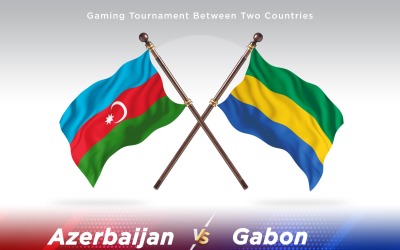 Azerbajdzjan kontra Gabon två flaggor