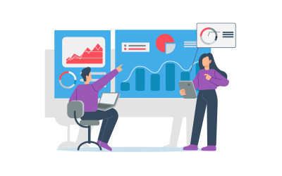 Dataanalys vektor illustration koncept