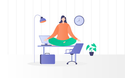 Gratis Yoga på kontoret Illustrationskoncept