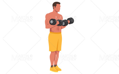 Hantlar Fitness Training Vektor Illustration