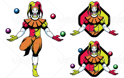 Joker Jester Maskot Vektor Illustration