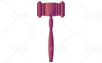 Marteau judiciaire sur blanc Vector Illustration