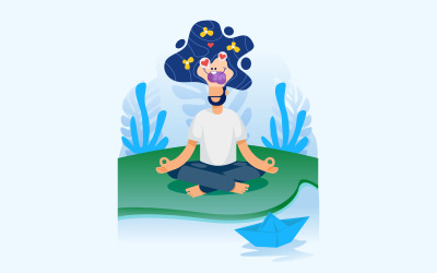 Mental hälsodag gratis illustration koncept