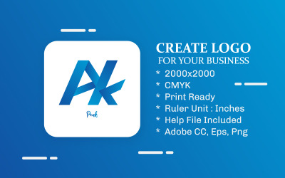 Modello di logo di lettera PK creativo
