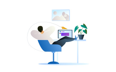 Sending Email From Office Computer Free Illustration Concept