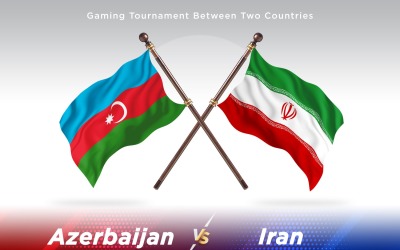 Azerbaijan versus Iran Two Flags