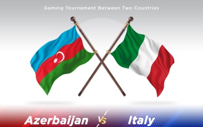 Azerbajdzjan kontra Italien två flaggor