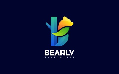 Bären-Farbverlauf-buntes Logo-Stil