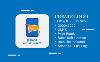 E-Shop Online Market Logo sablon