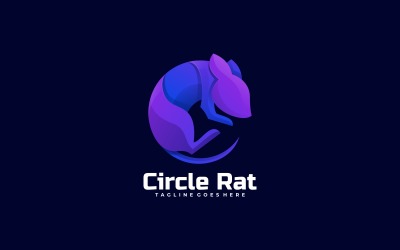 Estilo del logotipo del gradiente de la rata del círculo