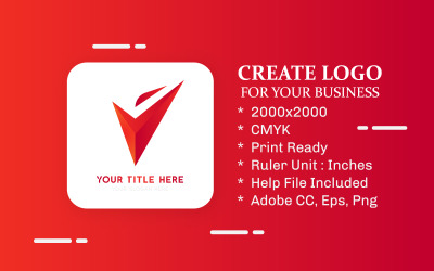 Kreative V-Brief-Logo-Vorlage