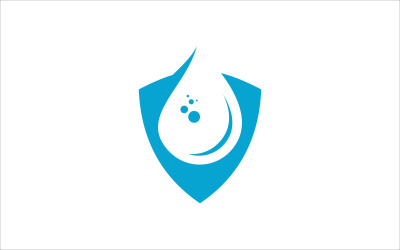 Tarcza świeżej wody kropla wektor logo symbol szablon