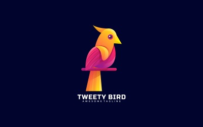 Tweety Bird Gradient färgstark logotypstil