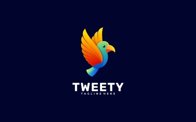 Tweety Kuş Degrade Renkli Logo