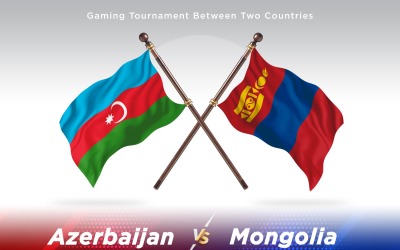 Azerbaijan versus Mongolia Two Flags
