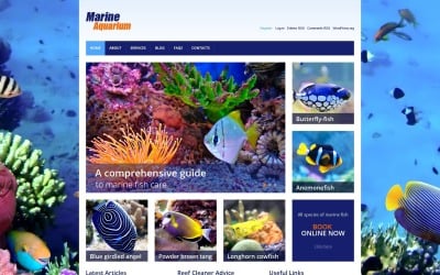 Бесплатный дизайн WordPress для морского аквариума