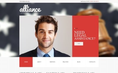 Layout e modelo de site de WordPress para escritório de advocacia grátis