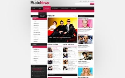 Modello WordPress gratuito per portale musicale